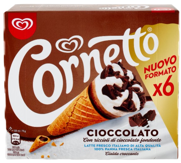 CORNETTO CIOCCOLATO ALGIDA NEW X6 G450            