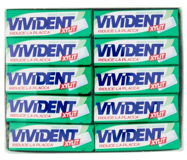 VIVIDENT XYLIT CONFETTI GREEN MINT X40            