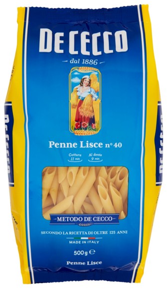 PASTA DE CECCO PENNE LISCE N.40 GR500             