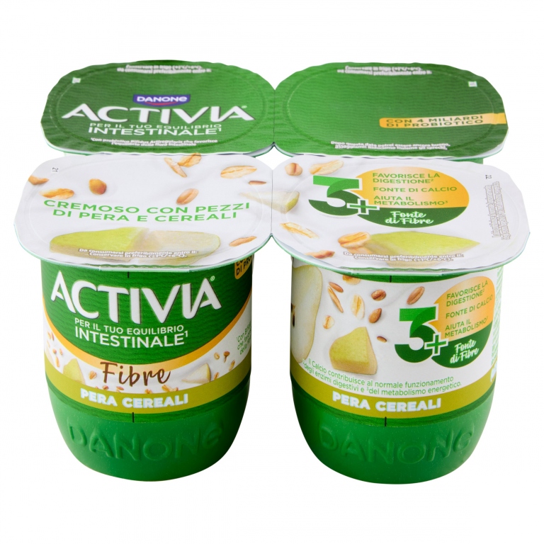 ACTIVIA FIBRE PERA CEREALI GR.125X4               