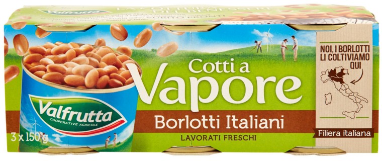 FAGIOLI BORLOTTI VALFRUTTA WAKU GR.150X3          