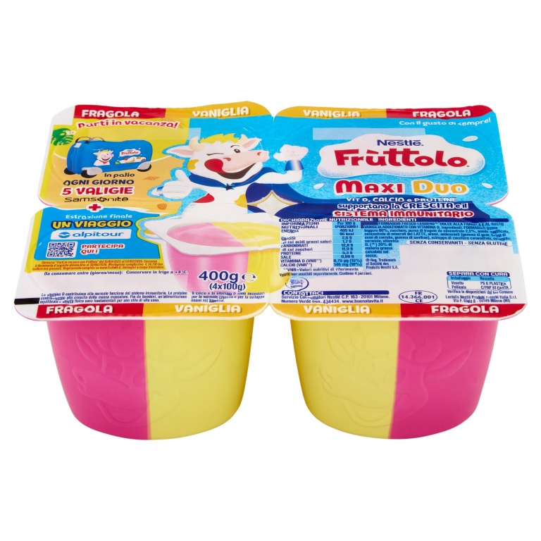 FRUTTOLO MAXIDUO FRAGOLA/VANI 4X100GR.            