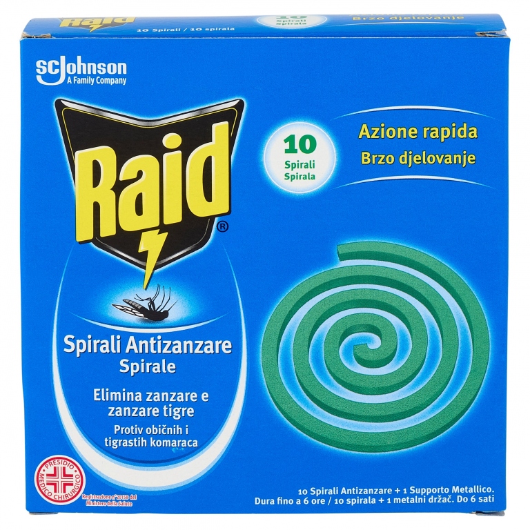 RAID SPIRALI ANTIZANZARE X10                      