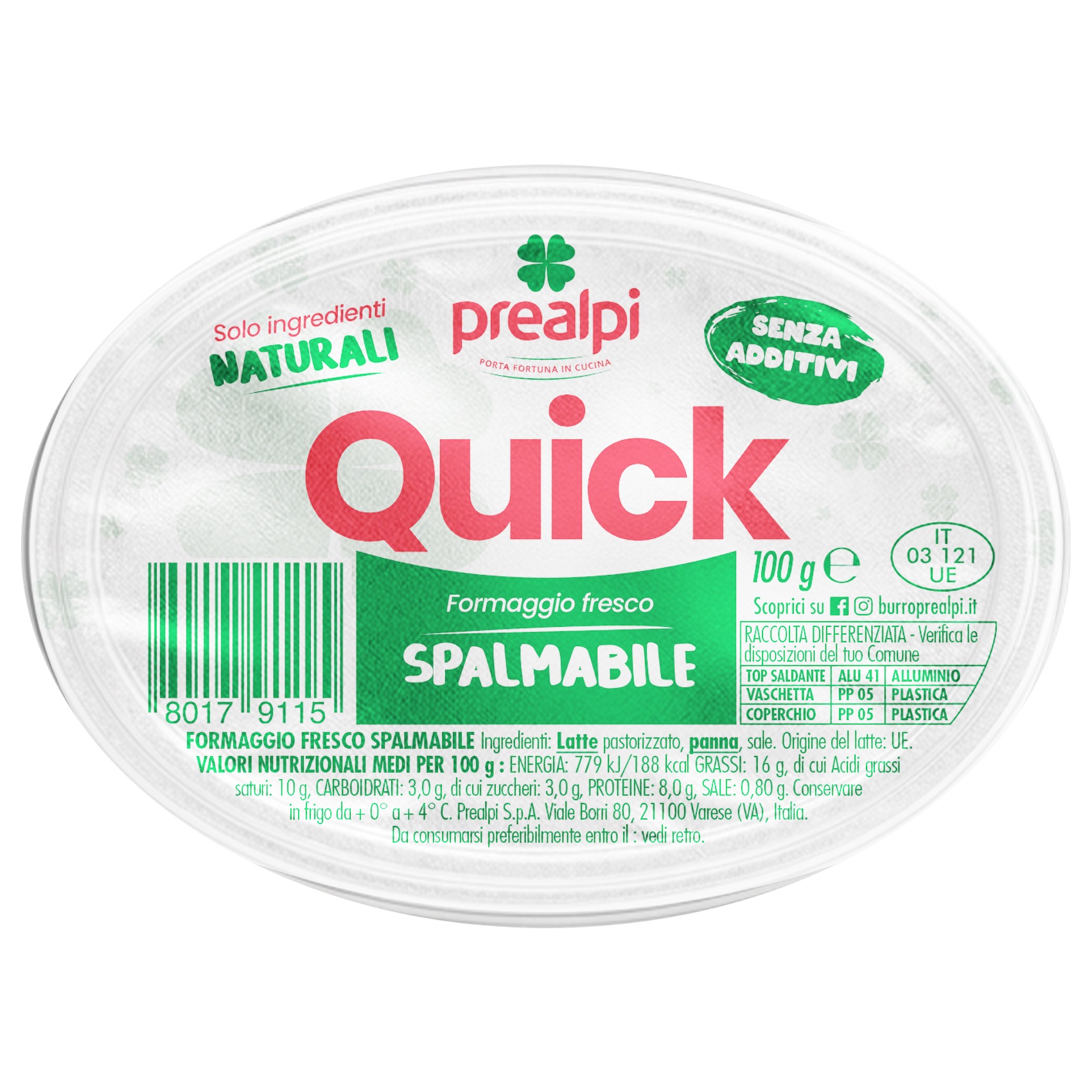 FORMAGGIO QUICK PREALPI GR.100                    