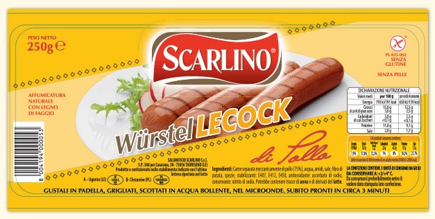 WURSTEL SCARLINO LECOCK POLLO GR.100X4            